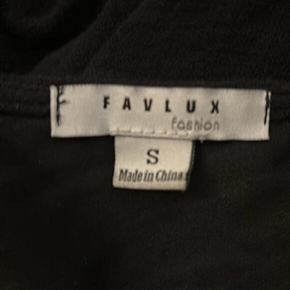 FAVLUX Black V-Neck Babydoll Mini Dress S Boho Costal Cowgirl Festival Indie LBD - Picture 10 of 11